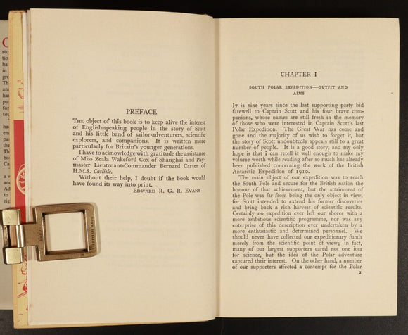 1957 South With Scott by Lord Mountevans 1st Edition Antarctic Exploration Book