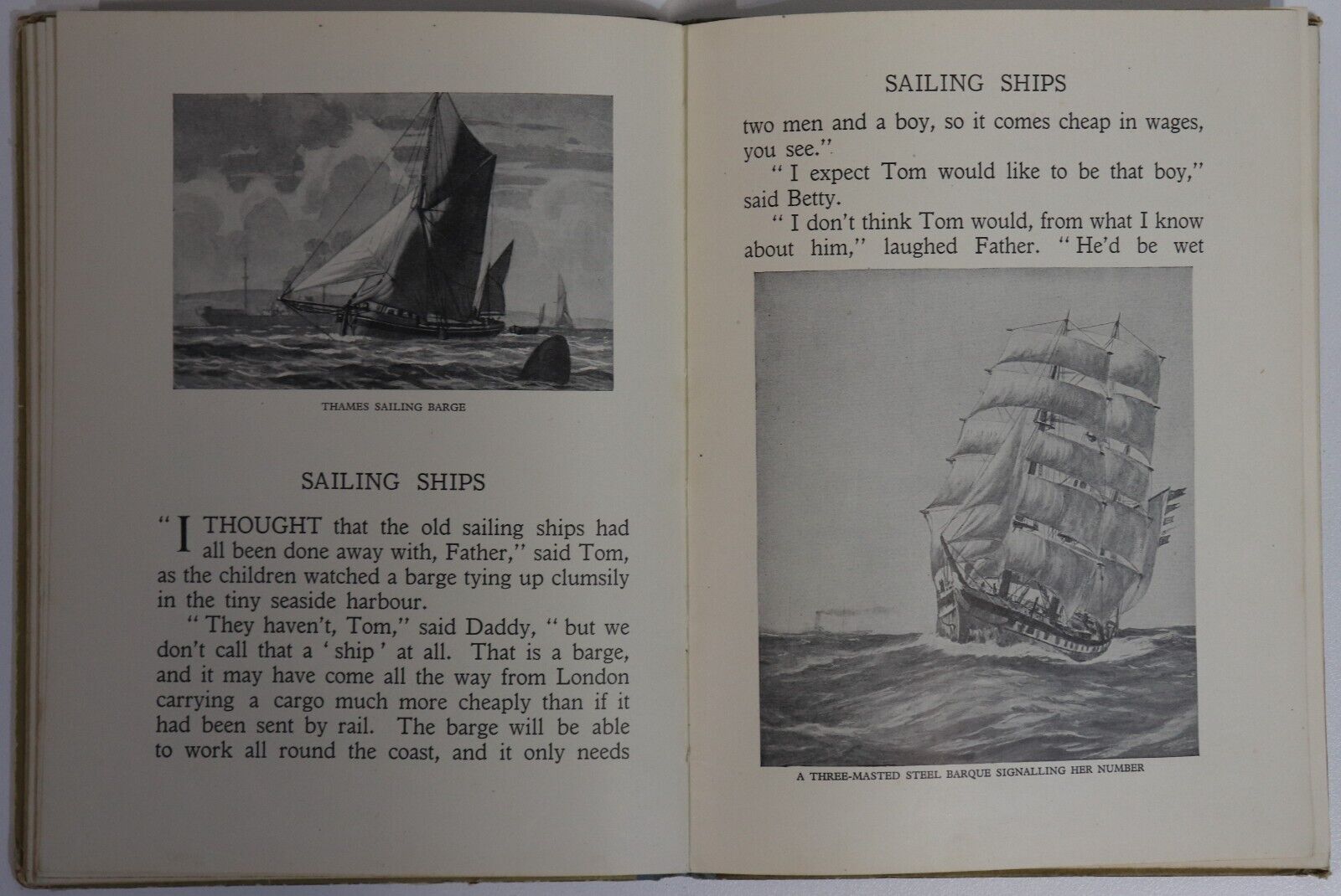 c1949 The Golden Picture Book Of Ships Antique Children's Maritime Book