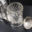 Rogers Smith & Co Victorian Antique Glass & Pewter Pickle Serving Jars c1895 USA-12