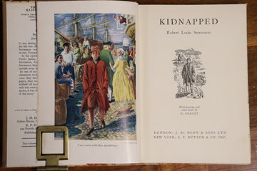 1960 Kidnapped by Robert Louis Stevenson Illustrated Classic Fiction Book - 0