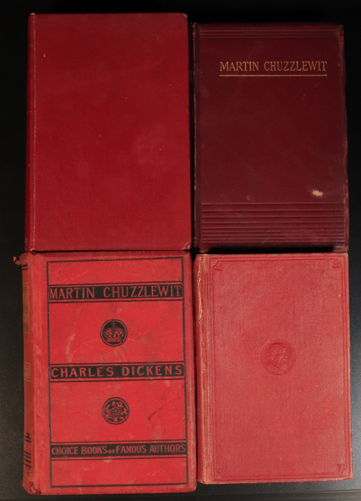 c1900 4vol Charles Dickens Library Antique Fiction Book Collection Bul ...