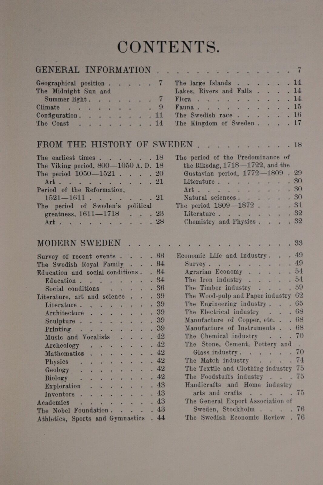 1923 A Book About Sweden Antique Swedish History Travel Guide Book w/Map