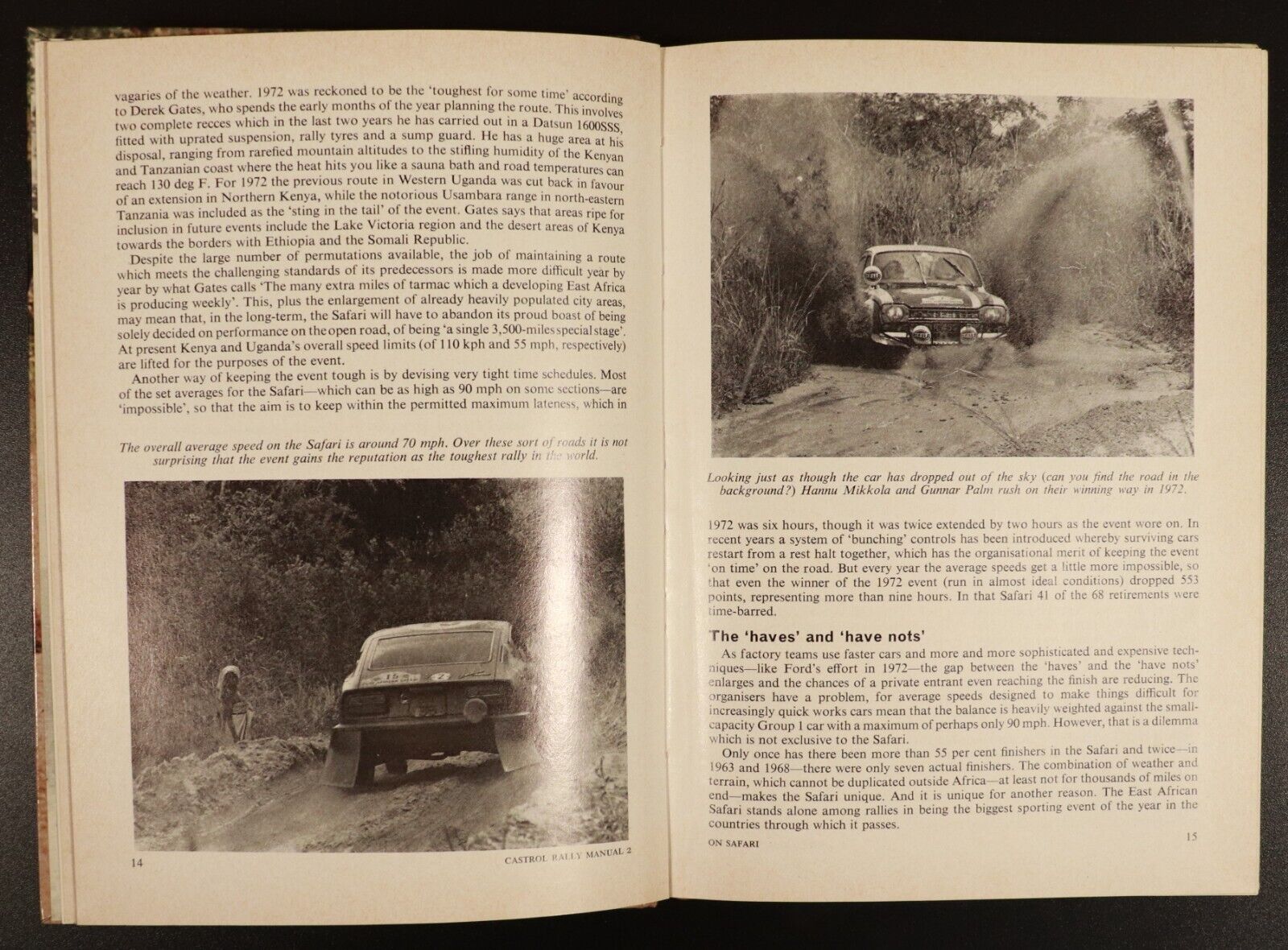 1972 Castrol Rally Manual 2 by Peter Browning Vintage Automotive Book Rally Cars