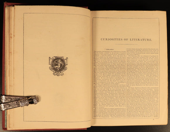 c1879 Curiosities Of Literature Isaac D'Israeli Antiquarian British History Book