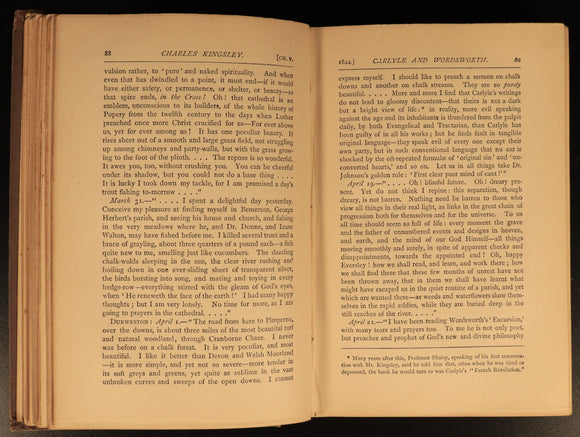1891 Charles Kingsley Letters & Life British Religious History & Biography Books