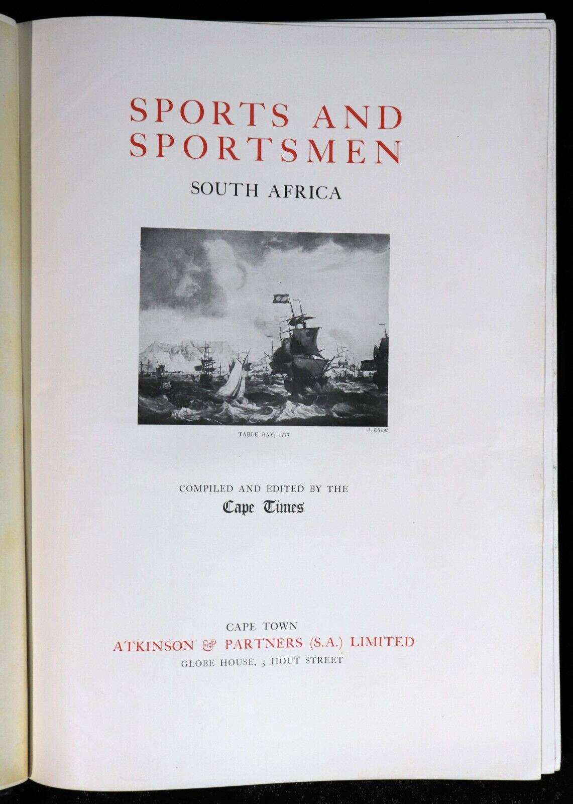 c1929 Sports & Sportsmen South Africa Limited 1st Edition Antique Leather Book