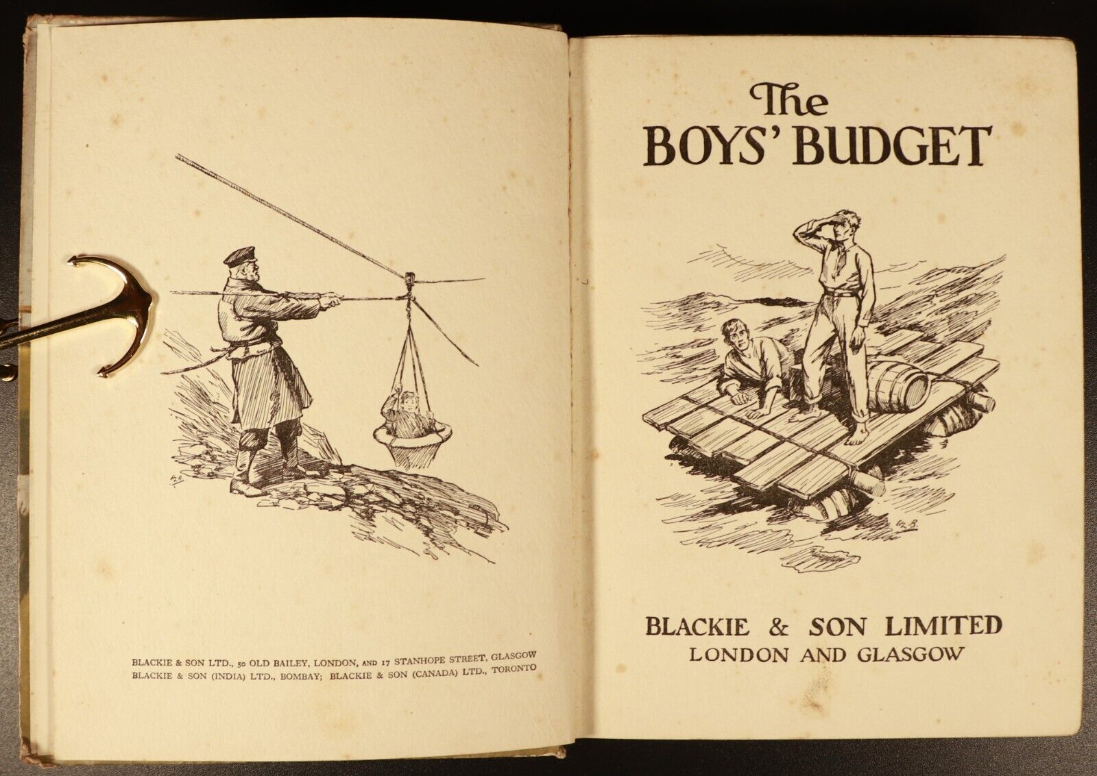 c1930 The Boys Budget Antique Illustrated Children's Book Blackie & Son