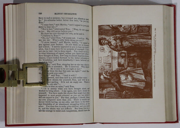 1911 2vol Martin Chuzzlewit by Charles Dickens Antique British Fiction Book Set