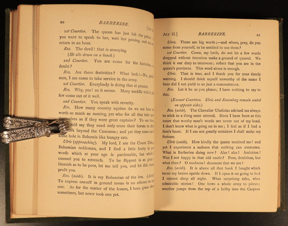 Comedies by Alfred De Musset c1900 Antique Drama Book PLUS Perrottet Bookplate