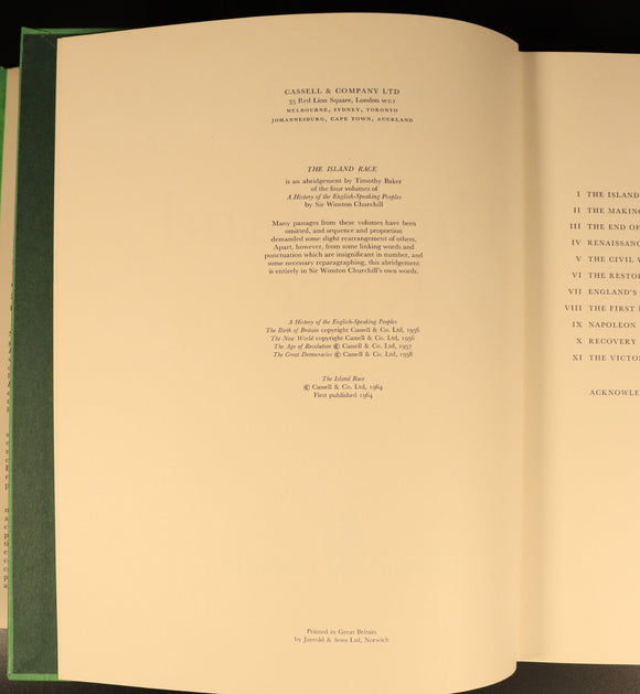 The Island Race by Winston S. Churchill 1964 British History Book 1st Edition