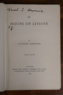 1896 In Hours Of Leisure by Clifford Harrison Antique Poetry Book-3
