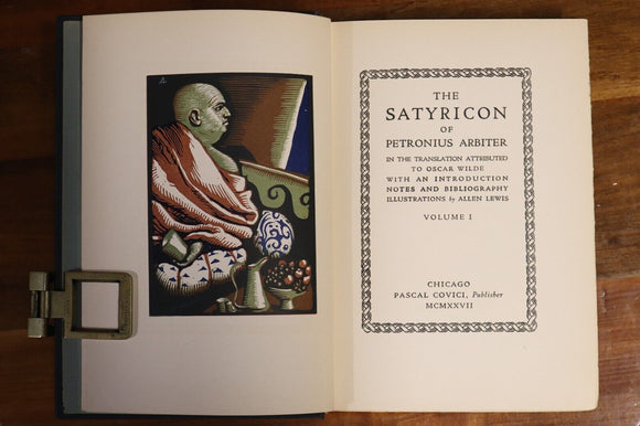 1927 2vol The Satyricon Of Petronius Arbiter Antique Greek Latin Book Set