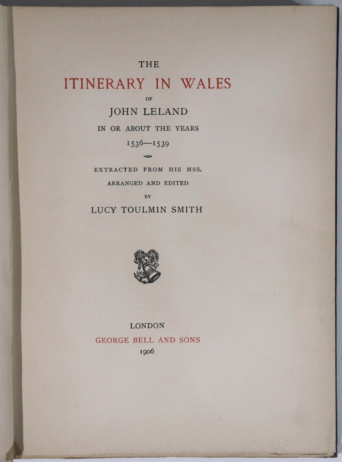 1906 The Itinerary In Wales Of John Leland Antique British Welsh History Book