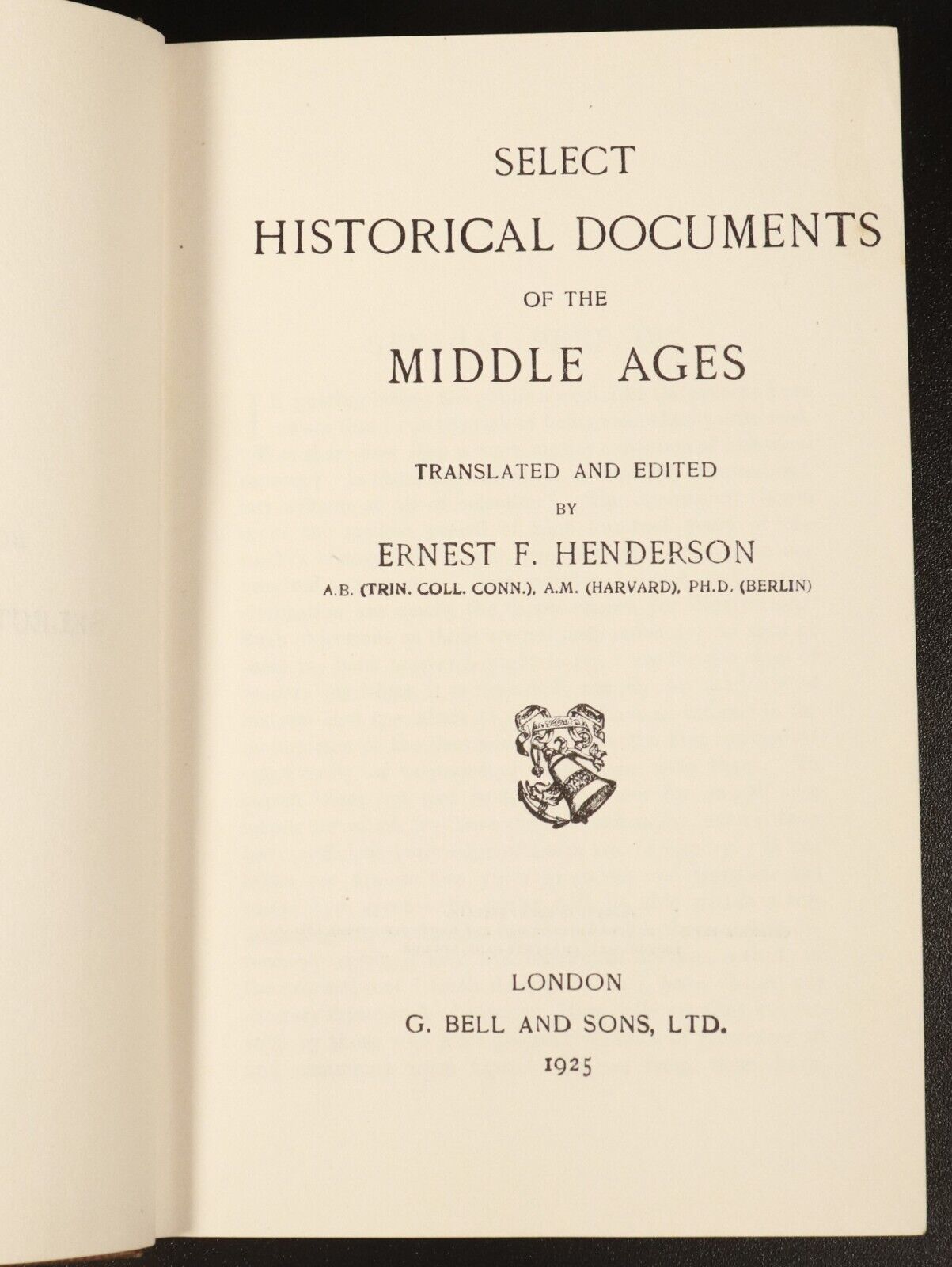 1925 Select Historical Documents Of The Middle Ages Antique History Book