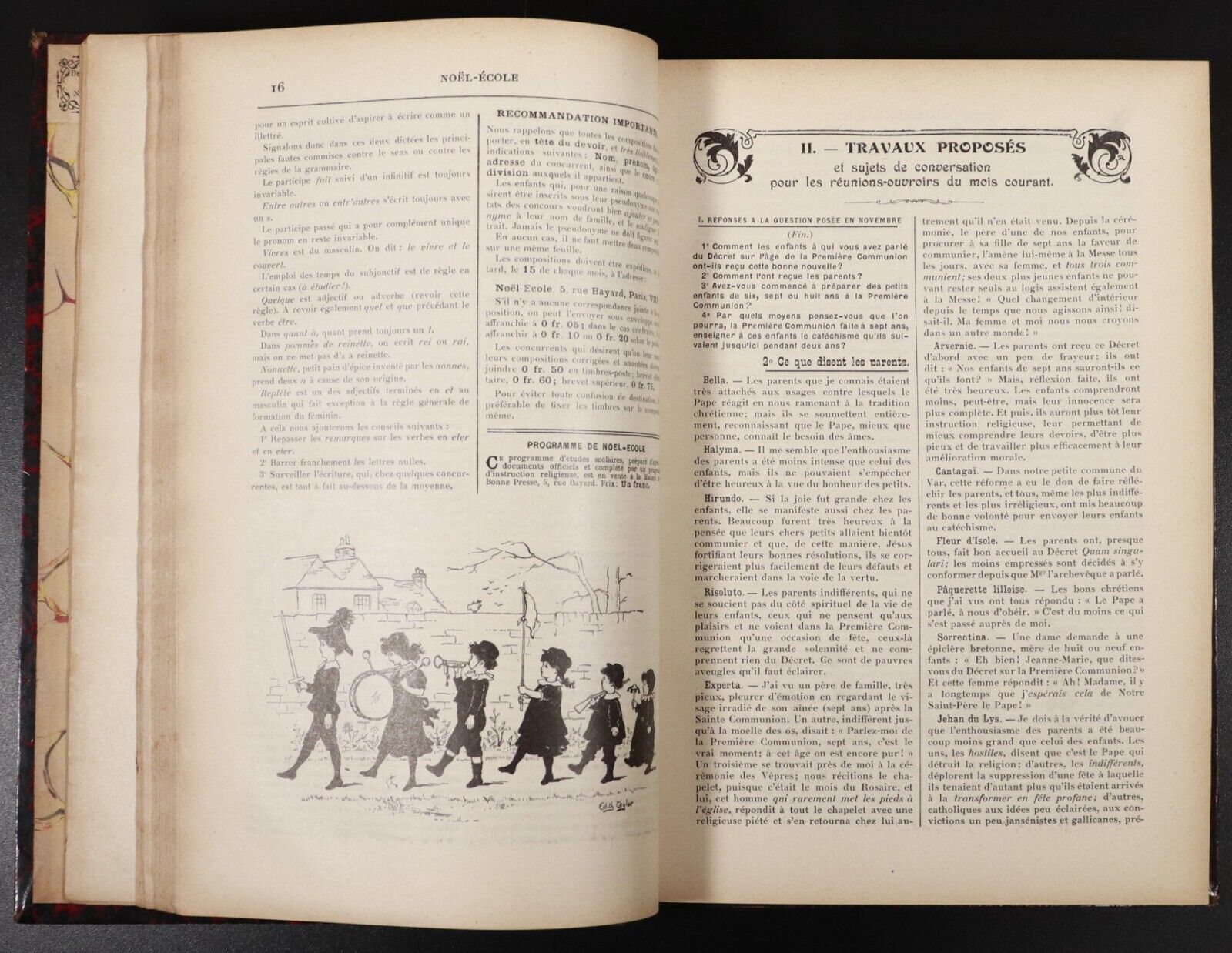 1911 Petite Academie Noeliste Antique French Literature Magazine Book Scarce