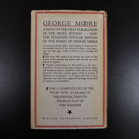 1937 Works Of George Moore: Esther Waters Antique Fiction Book The Ebury Edition