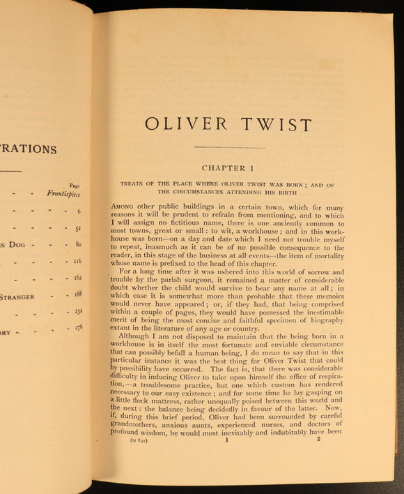 1912 Oliver Twist by Charles Dickens Antique Fiction Book Gresham V3