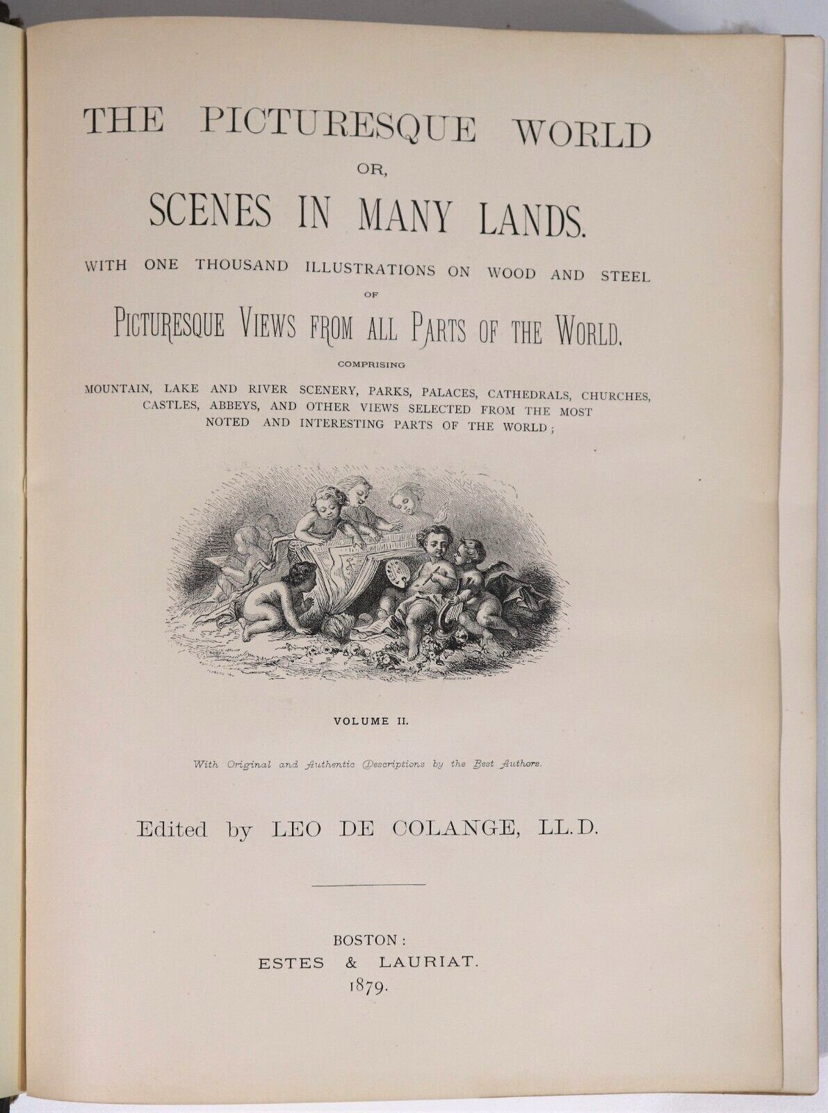 1878 2vol Picturesque World Scenes In Many Lands Antiquarian Book Set Engravings