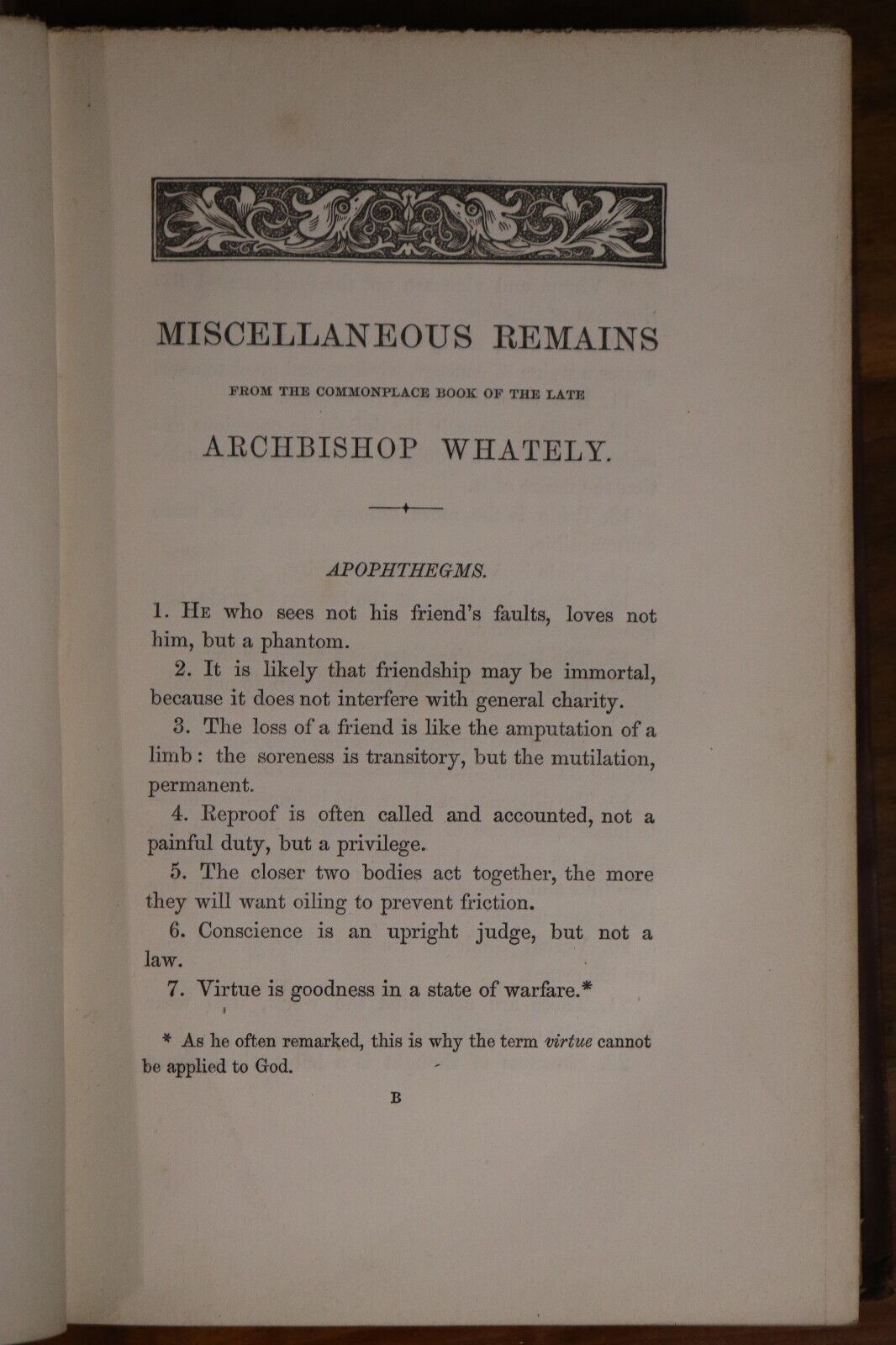 1865 The Commonplace Book Of Richard Whately Antique Irish History Book