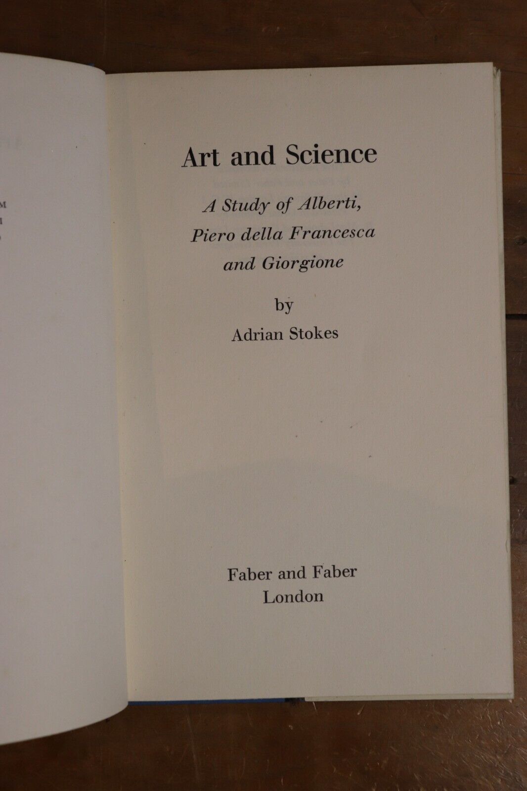 1949 Art & Science: Alberti, Francesca & Giorgione by Adrian Stokes Art Book