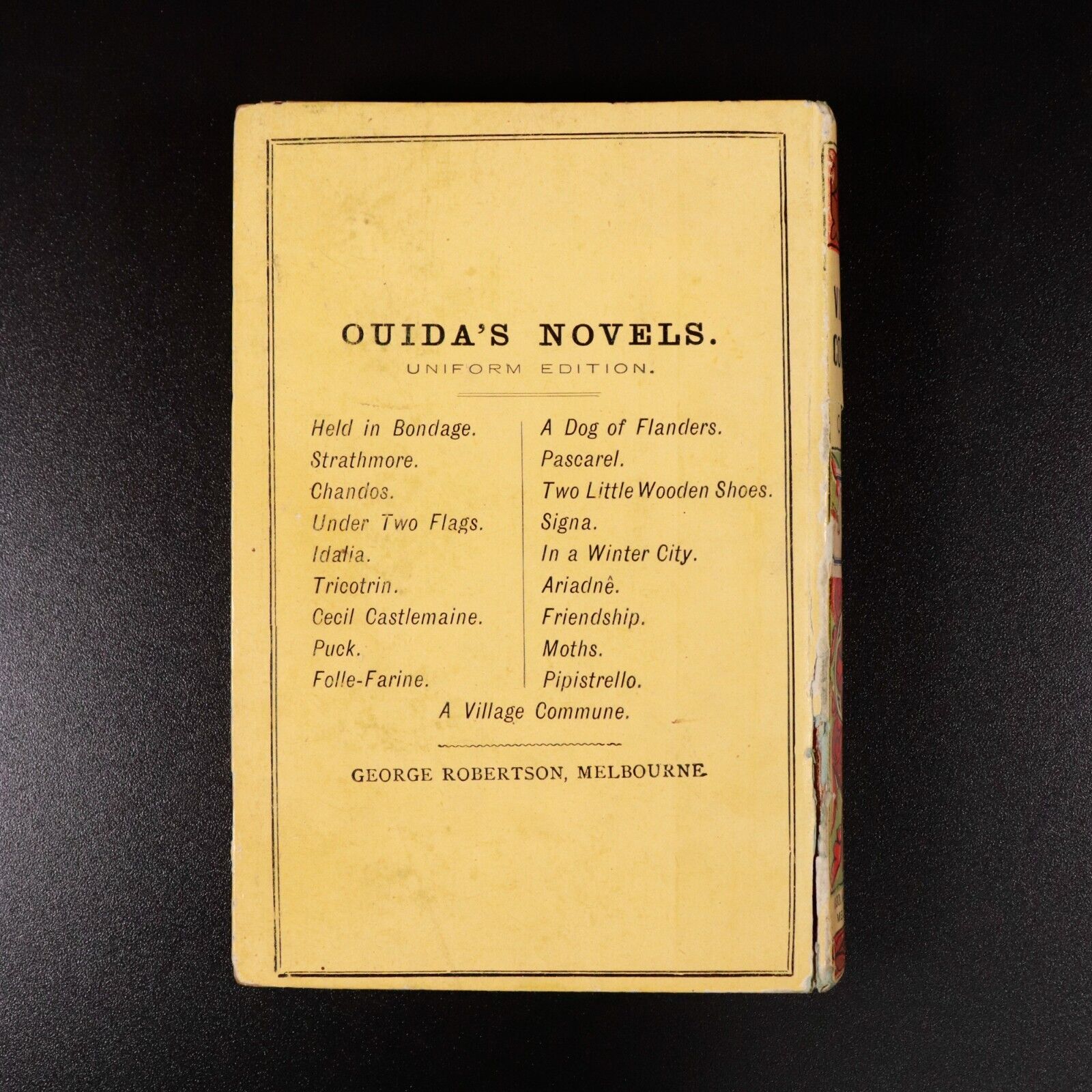 c1910 A Village Commune by Ouida Antique English Female Author Fiction Book