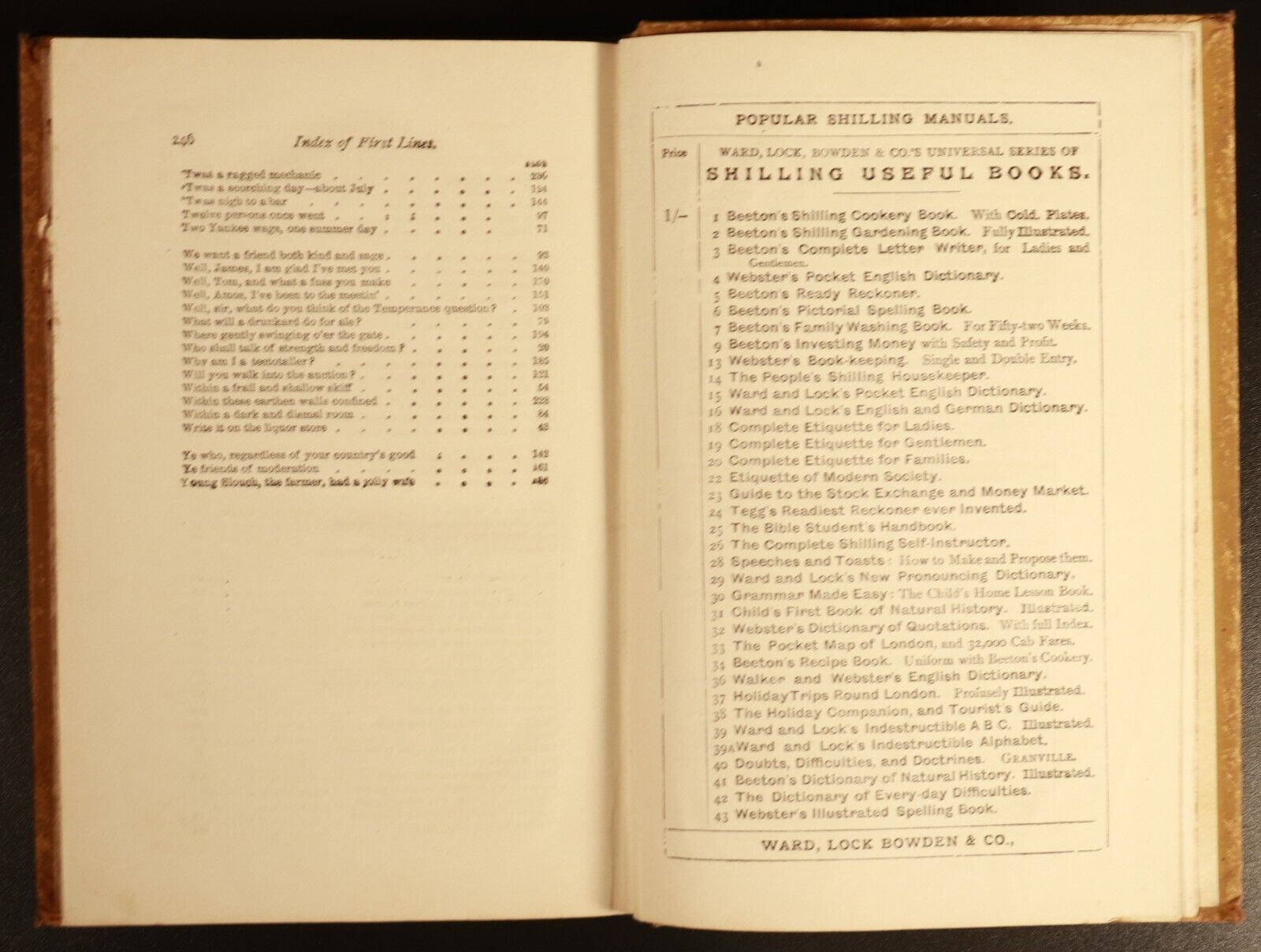 c1890 Kirton's Standard Temperance Reciter Antiquarian English Reference Book