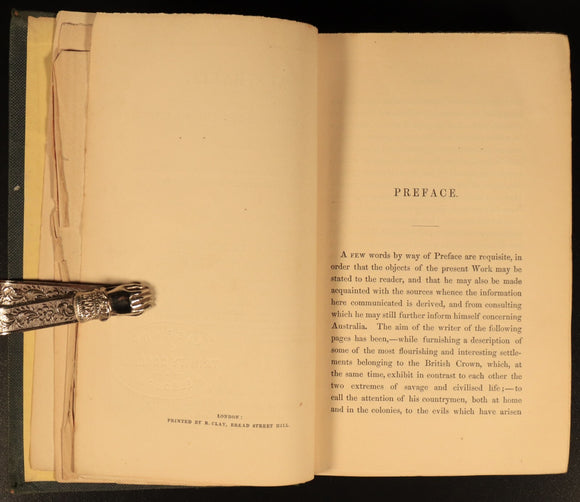 1843 Australia: History & Present Condition Antiquarian Australian History Book