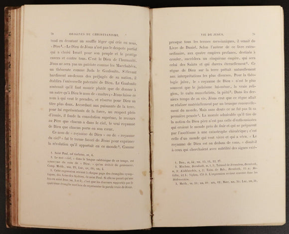 1863 Vie De Jesus by Ernest Renan Antique French Religion & Theology Book