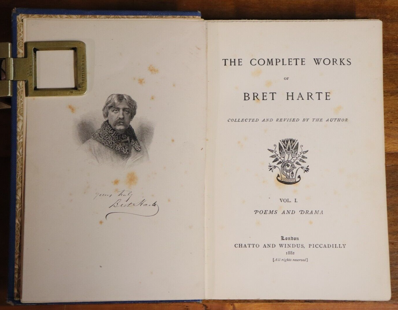 1882 The Complete Works Of Bret Harte Vol. 1 Antique American Fiction Book - 0