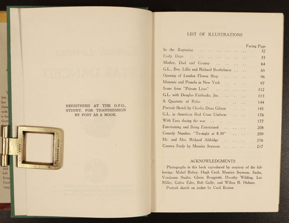 1945 A Star Danced - Gertrude Lawrence Antique Autobiography Book London Musical