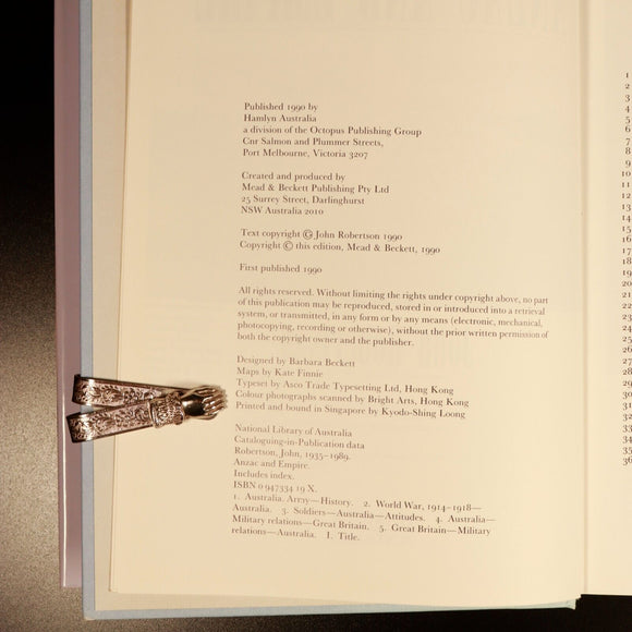 1990 ANZAC & Empire by J. Robertson Australian Military History Book Gallipoli