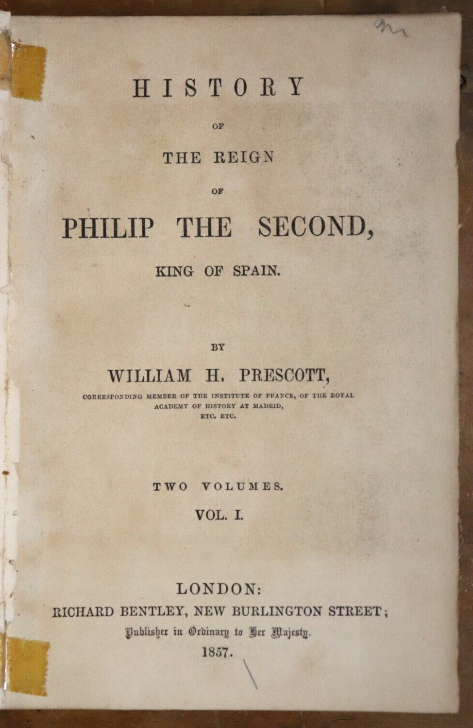 1857 2vol History Of The Reign Of Philip King Of Spain Antiquarian Book Set