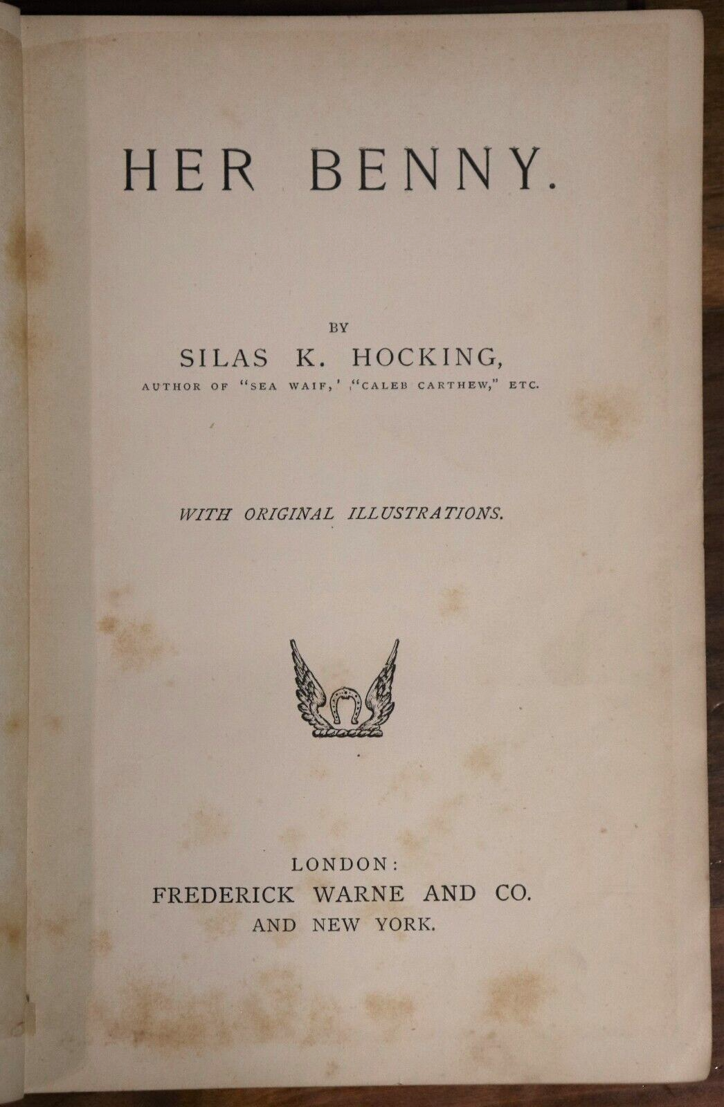 c1879 Her Benny by Silas K Hocking Antique British Fiction Book Liverpool