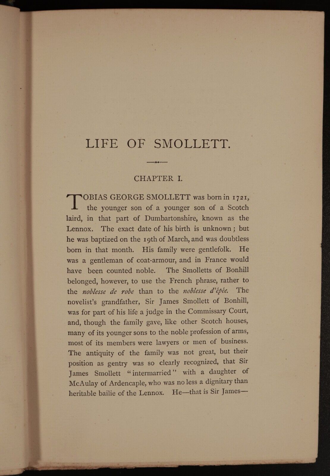 1887 Life Of Tobias George Smollett David Hannay Antique Scottish History Book