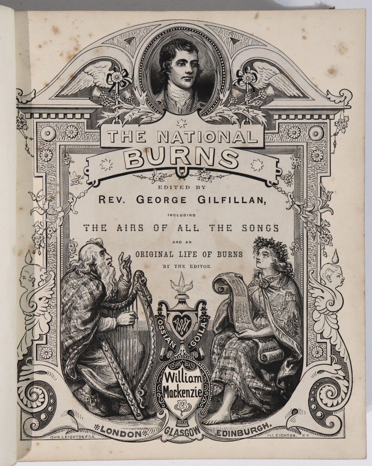 c1880 The National Burns by Rev George Gilfillan Antique Scottish History Book