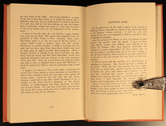 1950 A Town Like Alice by Nevil Shute Vintage British Fiction Book 1st Edition