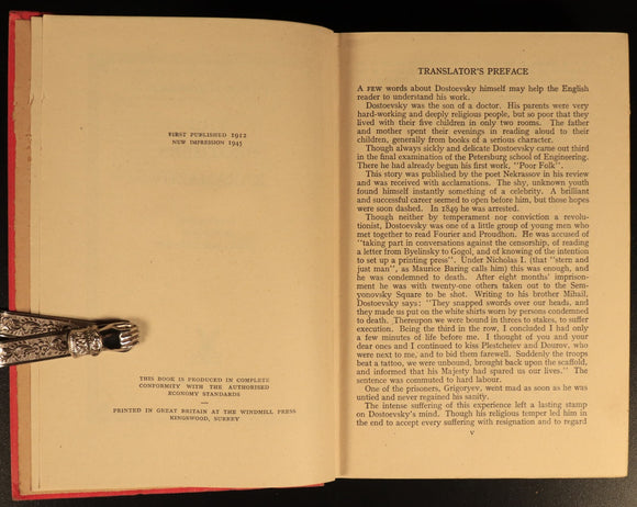1945 The Brothers Karamazov by Fyodor Dostoevsky Antique Russian Literature Book