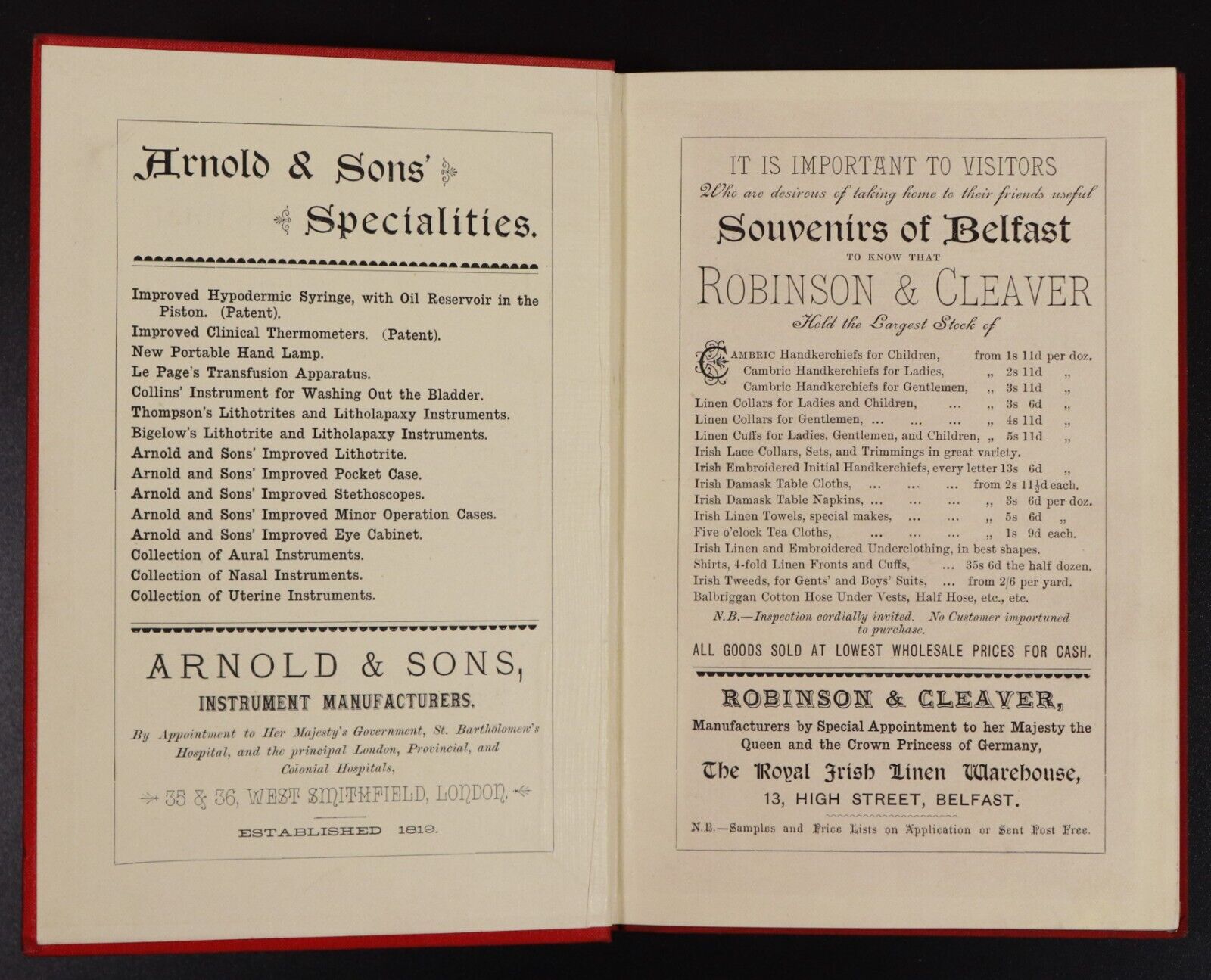 1884 Guide To Belfast Giants Causeway & The North Antique Travel Guide w/Map