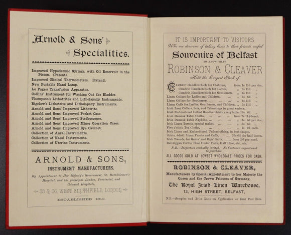 1884 Guide To Belfast Giants Causeway & The North Antique Travel Guide w/Map