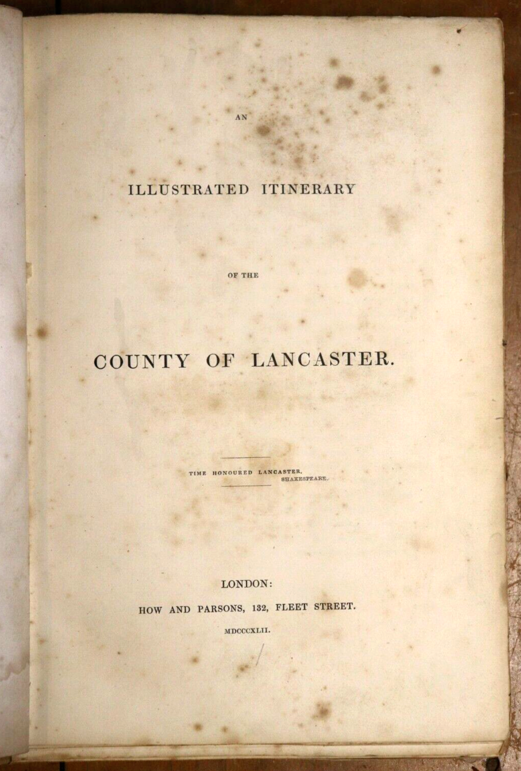 1842 An Illustrated Itinerary Of The County Of Lancaster Antique History Book - 0