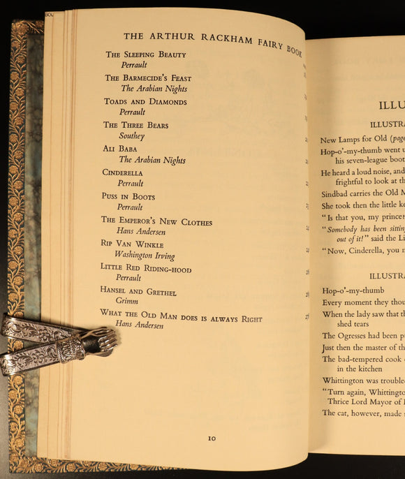 The Arthur Rackham Fairy Book 1965 Vintage Childrens Book Leather & Gilt Binding