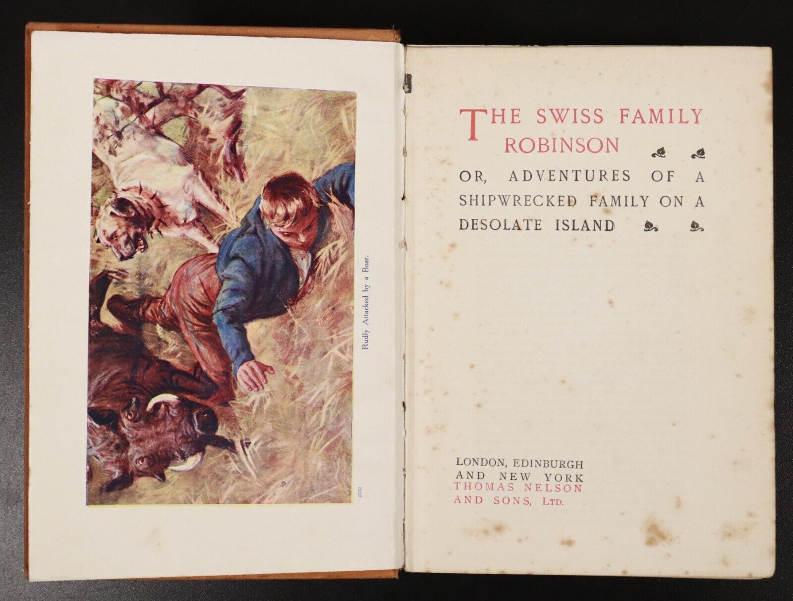 c1910 The Swiss Family Robinson by J.D. Wyss Classic Adventure Fiction Book - 0
