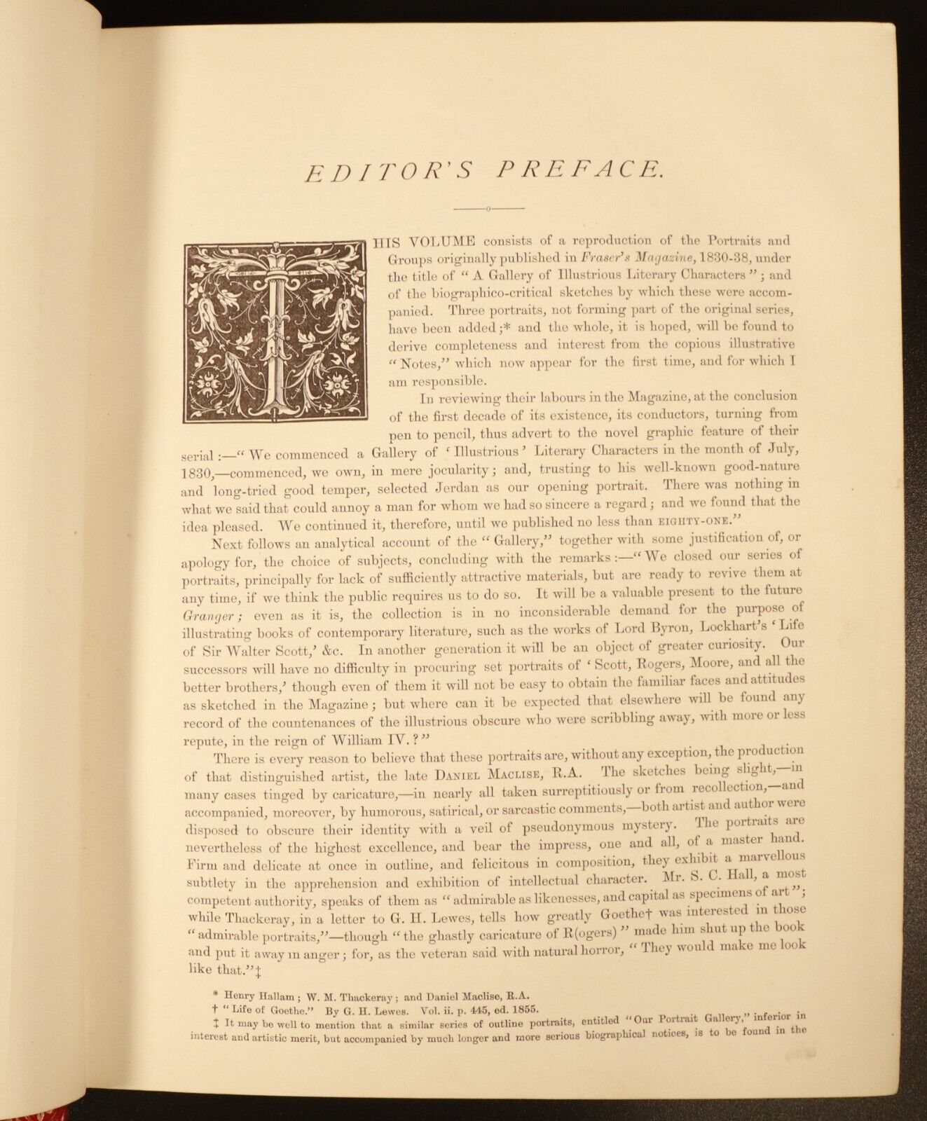 c1874 Maclise's Portrait Gallery Literary Characters Antique Literary Art Book