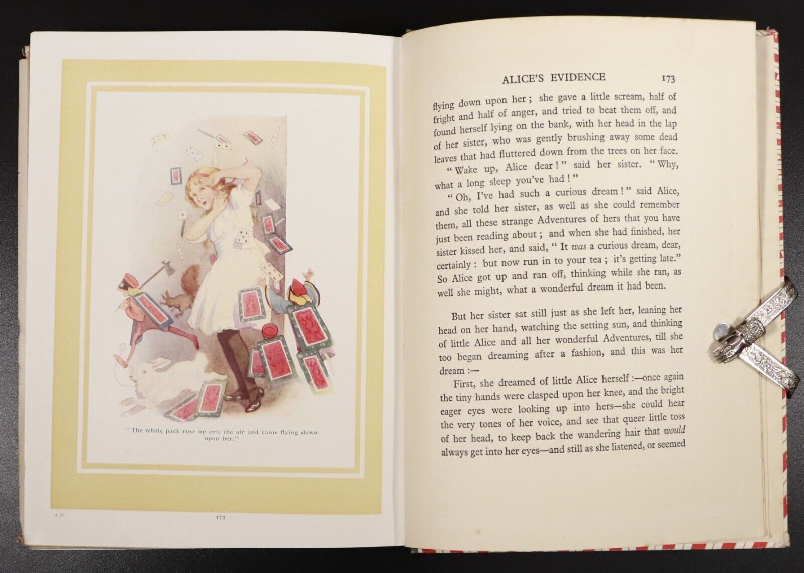 c1929 Alice's Adventures In Wonderland by Lewis Carroll Antique Book M. Tarrant