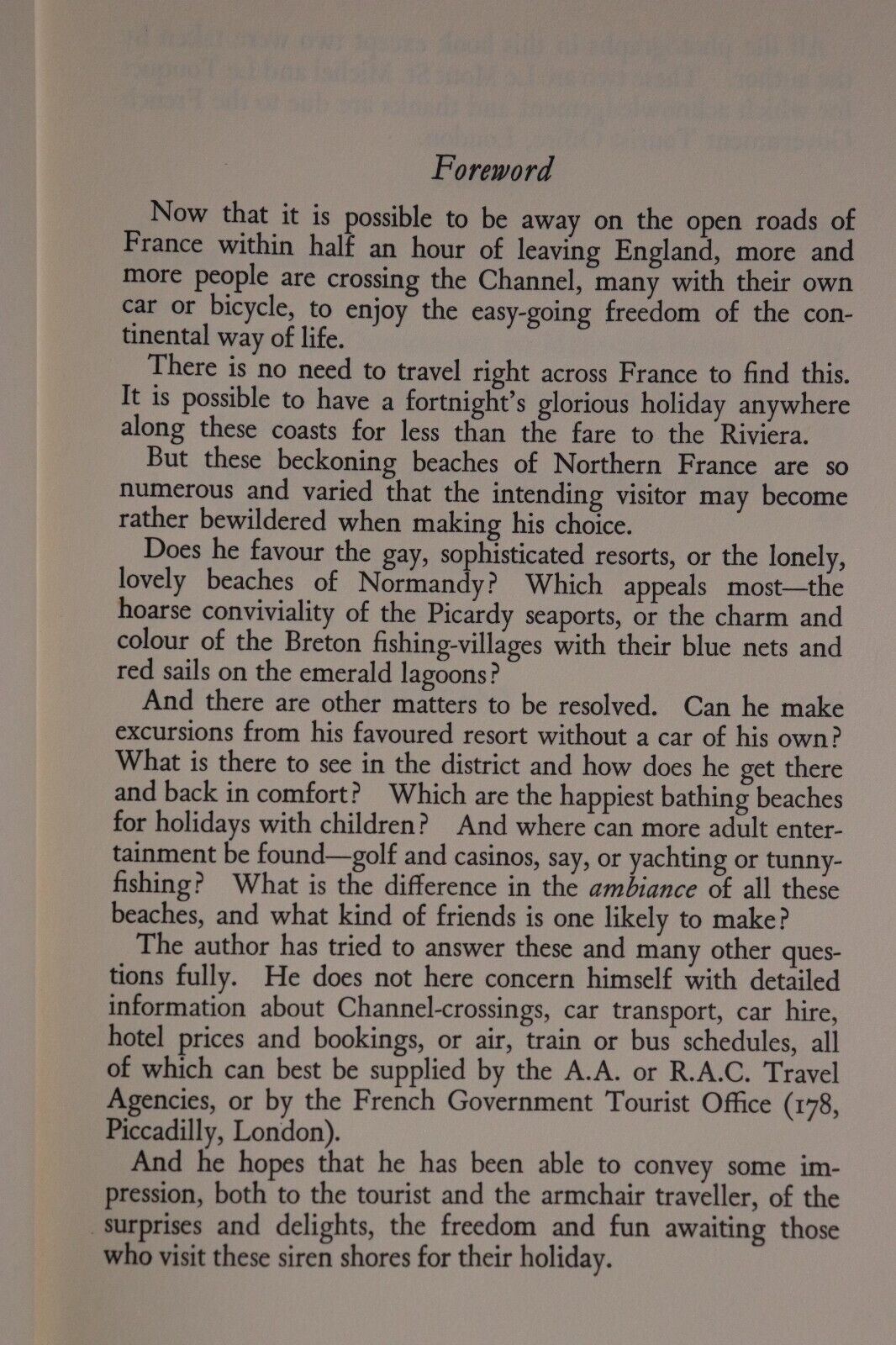 1958 The Holiday Beaches of Northern France by Dawson Gratrix French Travel Book