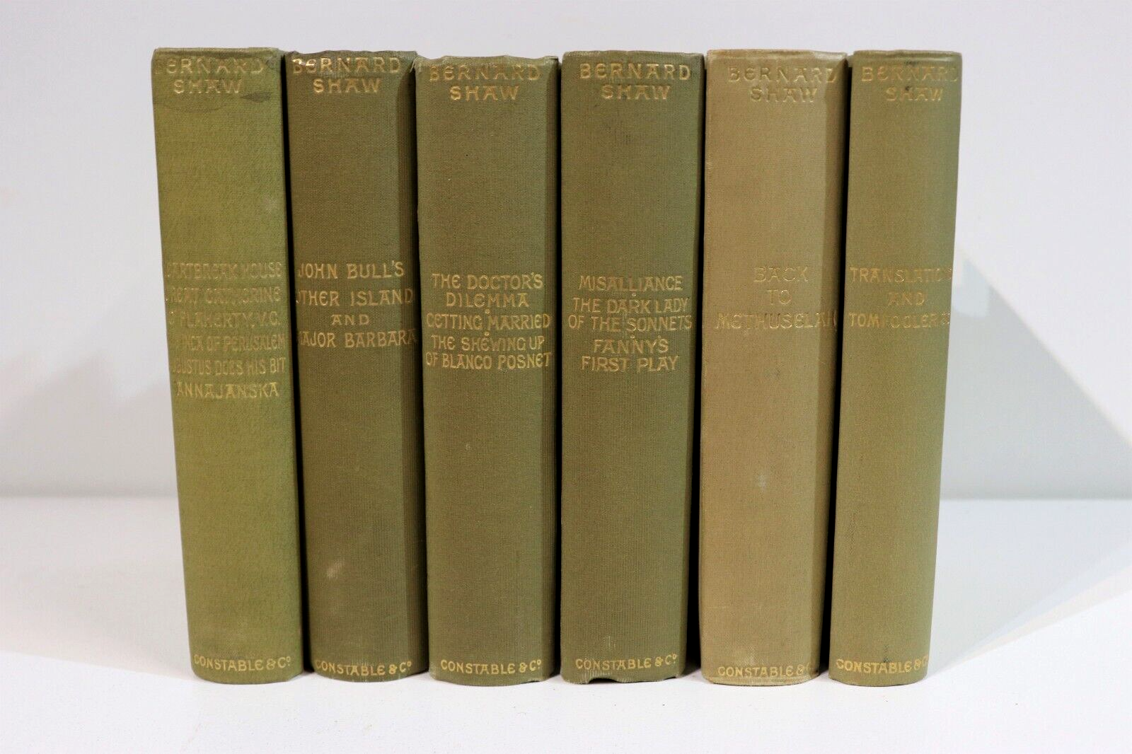 c1920 6vol Collected Works Of Bernard Shaw Literature Book Collection