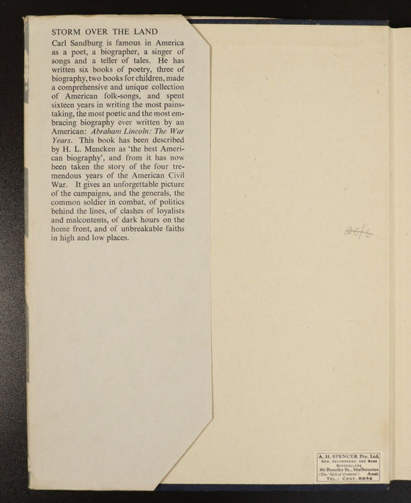 1943 Storm Over The Land by Carl Sandburg American History Book Abraham Lincoln