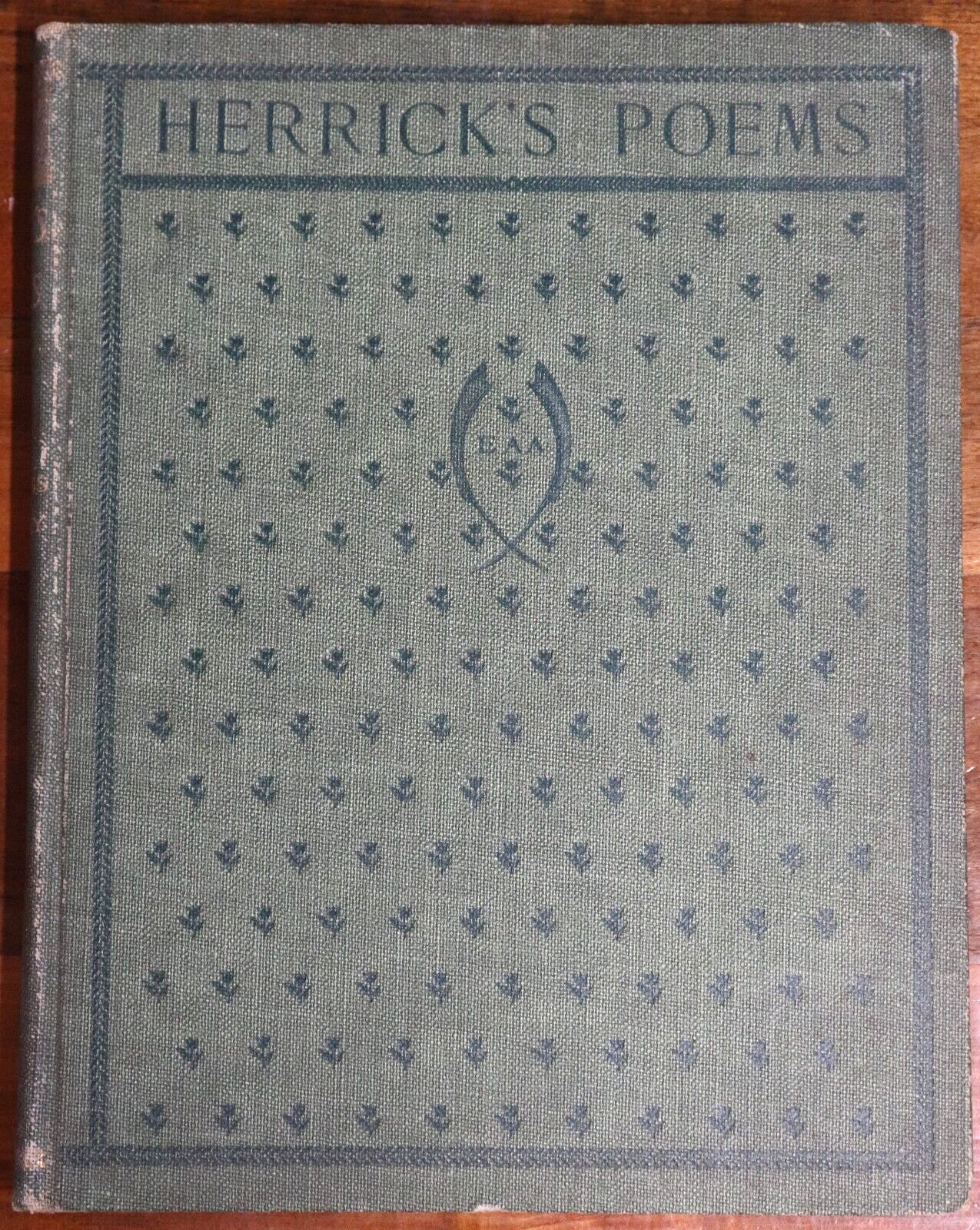 1882 The Poetry Of Robert Herrick 1st Edition Antique British Poetry Book