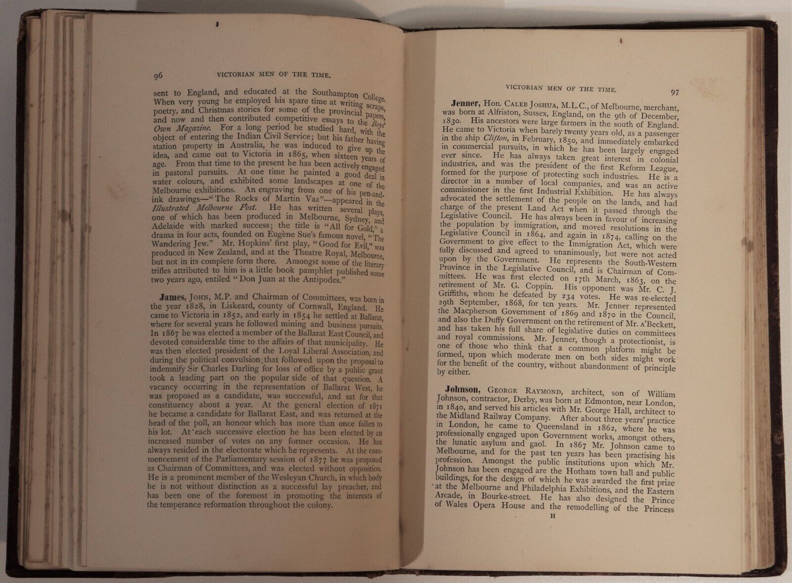 1878 Men Of The Time In Australia Victoria Antiquarian Australian History Book