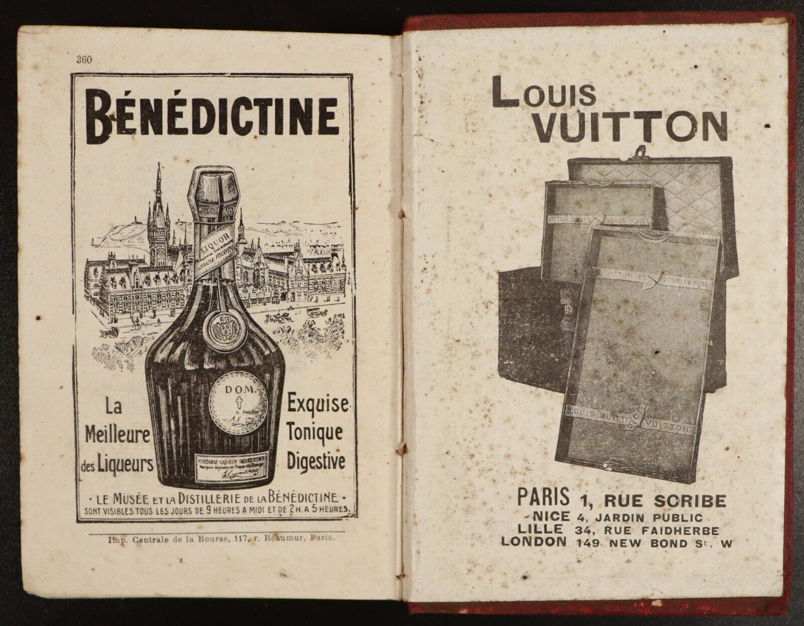 1911 Paris Guide Offert Par L'Hotel St Petersbourg Antique Travel Guide w/Map